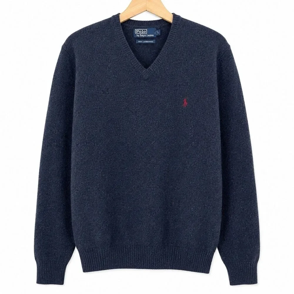 Polo Ralph Lauren 100% Lambswool V Neck Sweater Men XXL Quiet Luxury Old Money